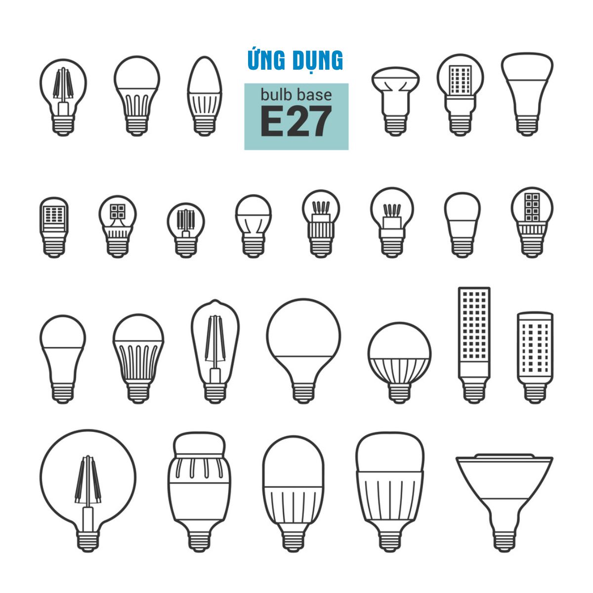 Đui đèn xoáy E27 - Thông dụng, Lắp đặt dể dàng