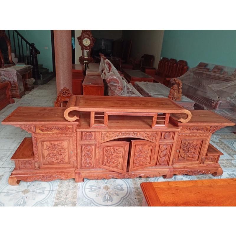 Kệ tivi hàm ếch gỗ hương đá vip khuân 4 ván 2