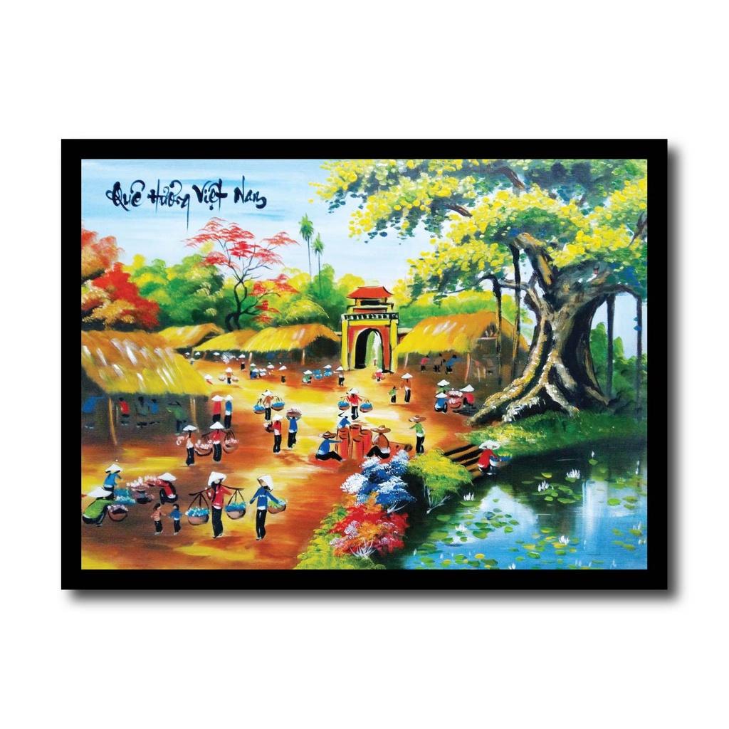 Tranh thư pháp treo tường, nhà thờ đức bà, chợ bến thành, phong cảnh quê hương Việt Nam, quà tặng lưu niệm