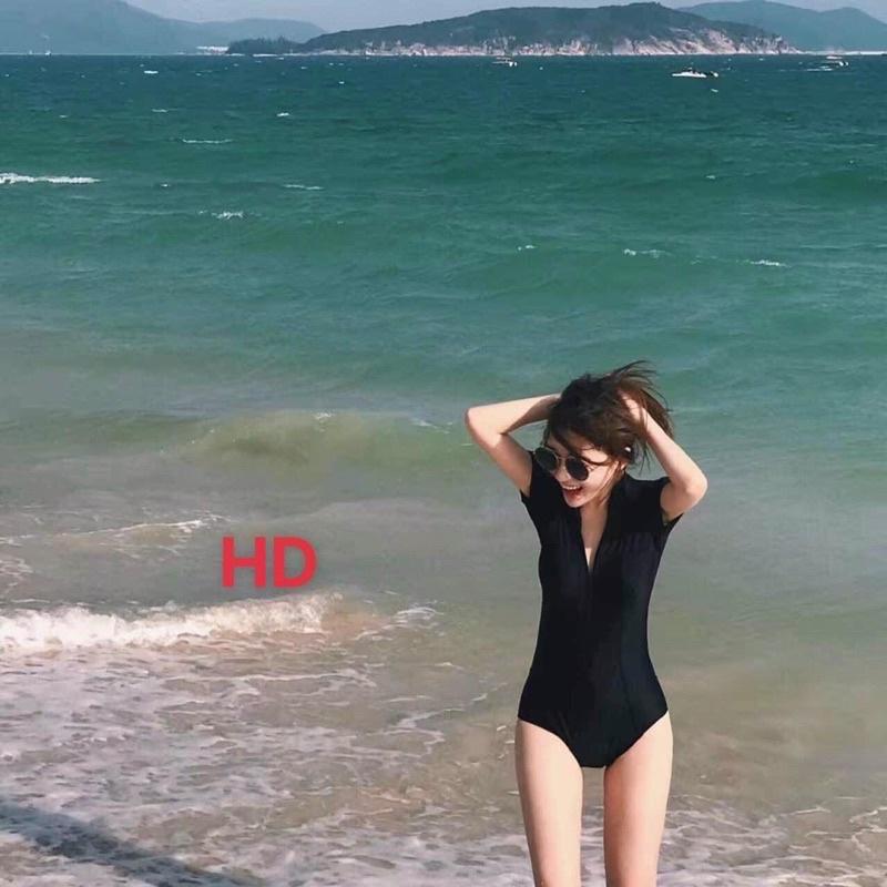 Bộ bơi đen cộc tay HD chống nắng mùa hè