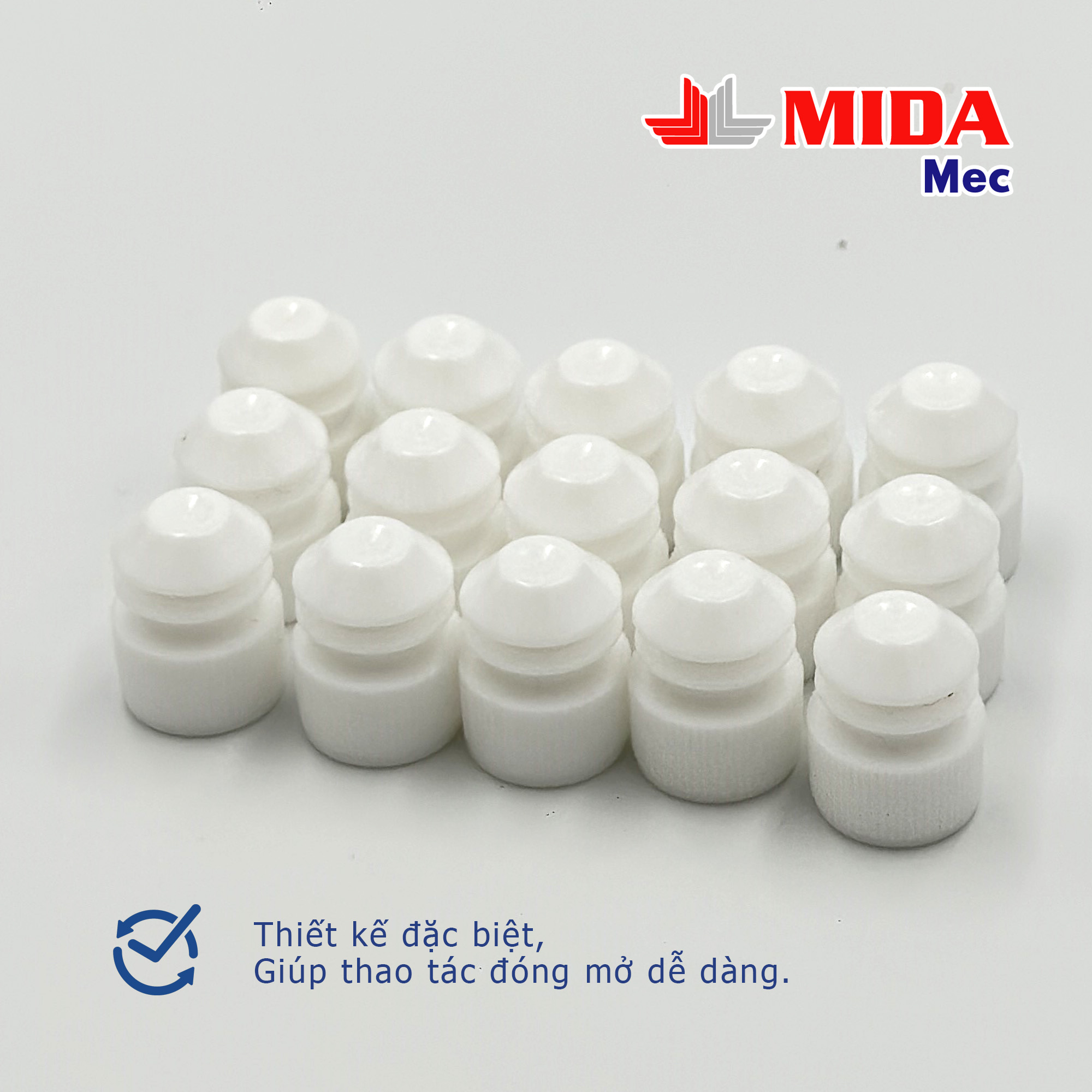 Nắp trong ống nghiệm MidaMec ø12 đóng gói 250 cái/bao