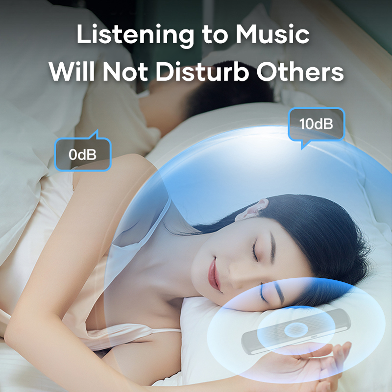 Hộp nhạc Bluetooth dẫn truyền xương Loa di động không dây Âm trầm dưới gối Cải thiện giấc ngủ Sử dụng khi đi du lịch Loa siêu trầm Màu sắc: Trắng