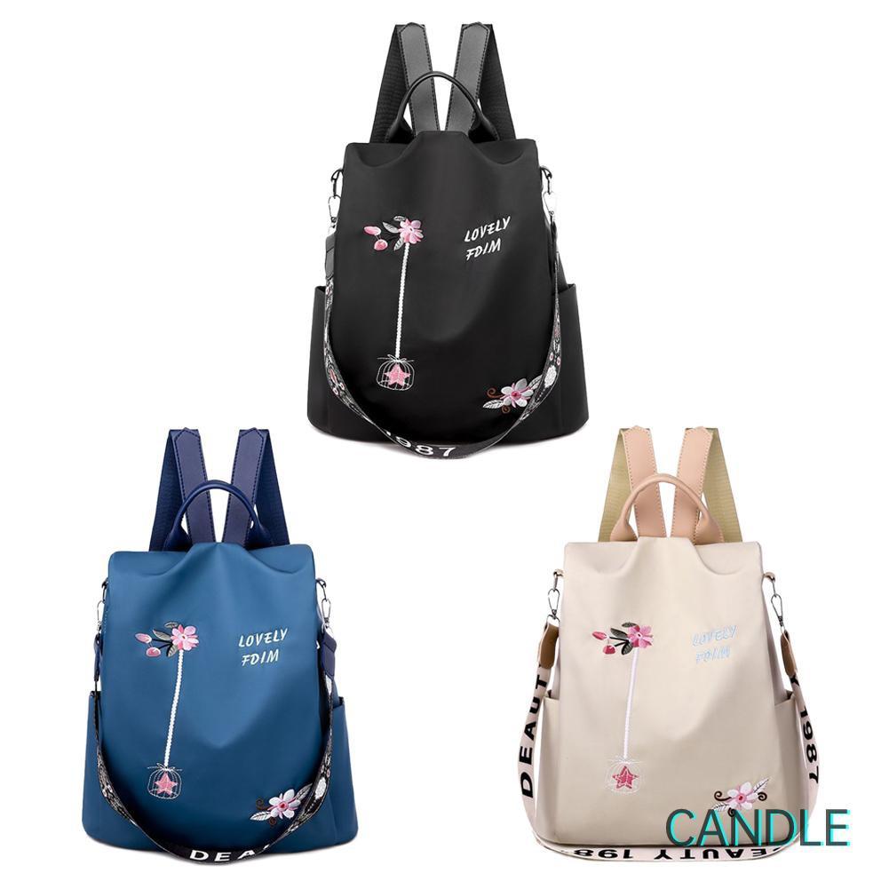 Ba Lô Vải Thêu Hoa Xinh Xắn Cho Nữ