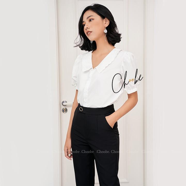 Quần baggy nữ Choobe đai tròn đẹp cúc bấm đồ công sở form dáng chuẩn chất vải cao cấp - Q11