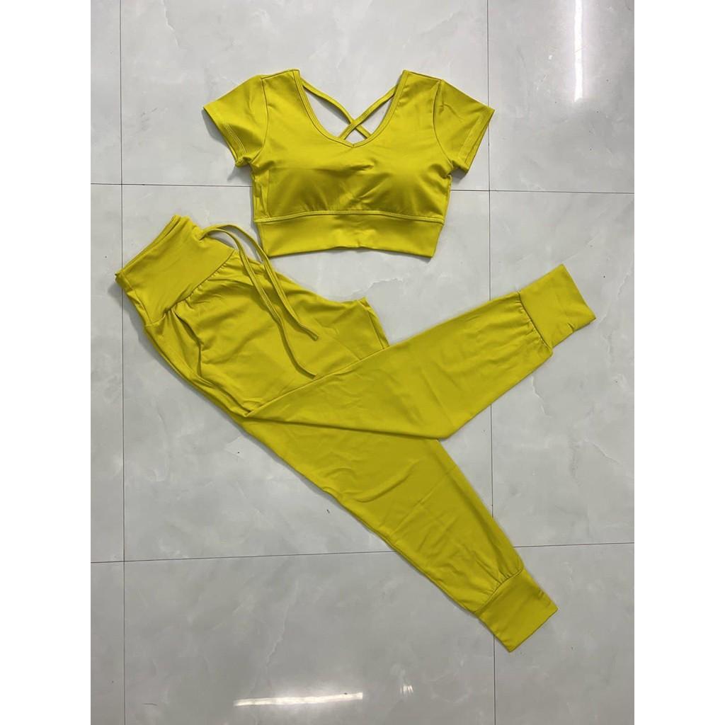 Cam kết ảnh thật 100% SET ĐỒ TẬP - Yoga, Gym, Aerobic - Set Thể Thao Nữ Jogger cộc tay