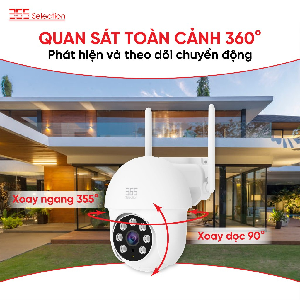 Camera ngoài trời Tuya 365 Selection OC1 - Độ phân giải 2K 3MP, Quay quét, Chống nước - Hàng chính hãng