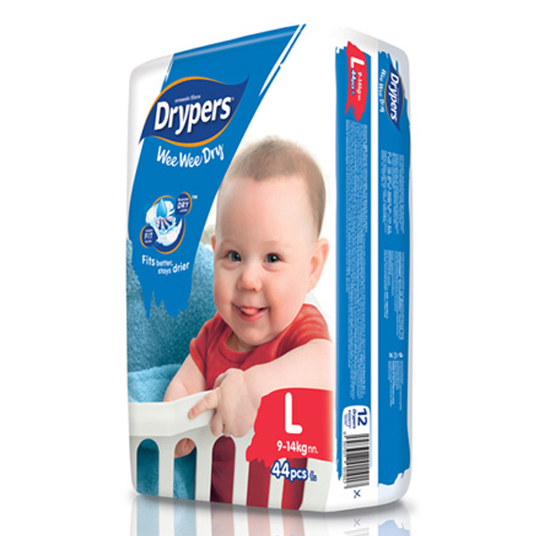 Tã dán trẻ em Drypers Wee Wee Dry L 44 miếng (9 - 14kg)