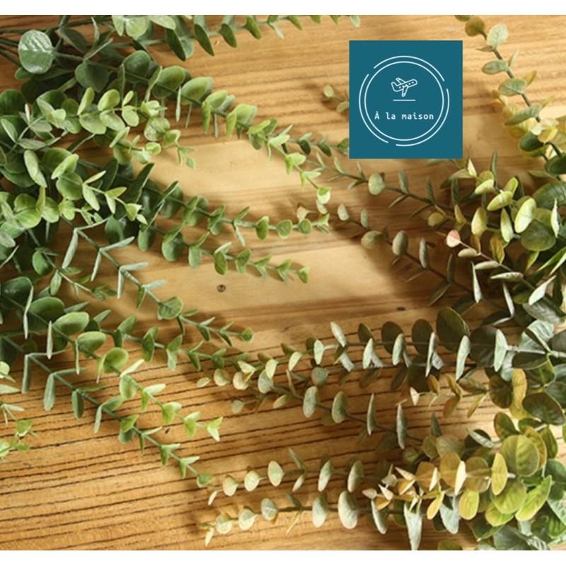 Cành lá decor - Cụm khuynh diệp nhân tạo 37cm, hoa lụa cao cấp, hoa cô dâu