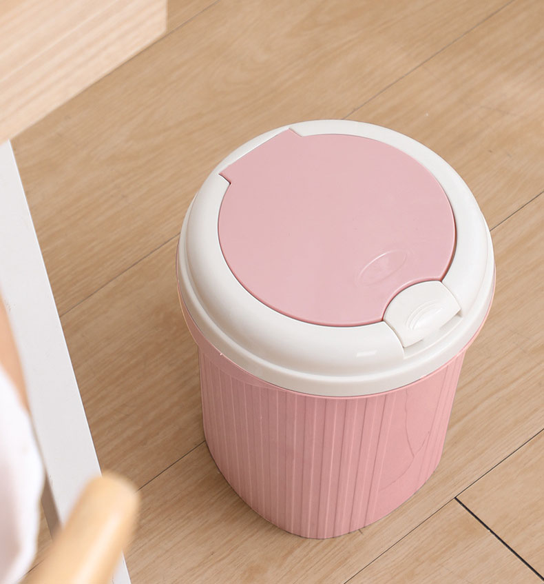 Thùng Rác Nhựa Có Nắp Đậy Kèm Nút Nhấn Tự Mở Tiện Lợi - Giao màu ngẫu nhiên