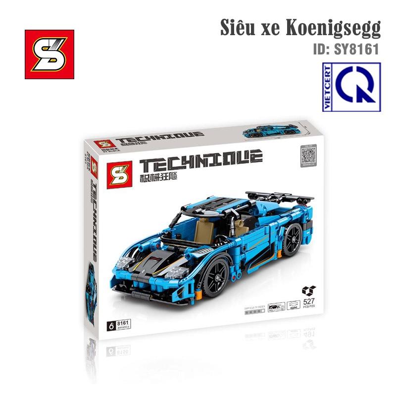 Đồ chơi lắp ráp Siêu xe Koenigsegg - SY BLOCK SY8161 (kéo cót chạy đà) - 527 chi tiết