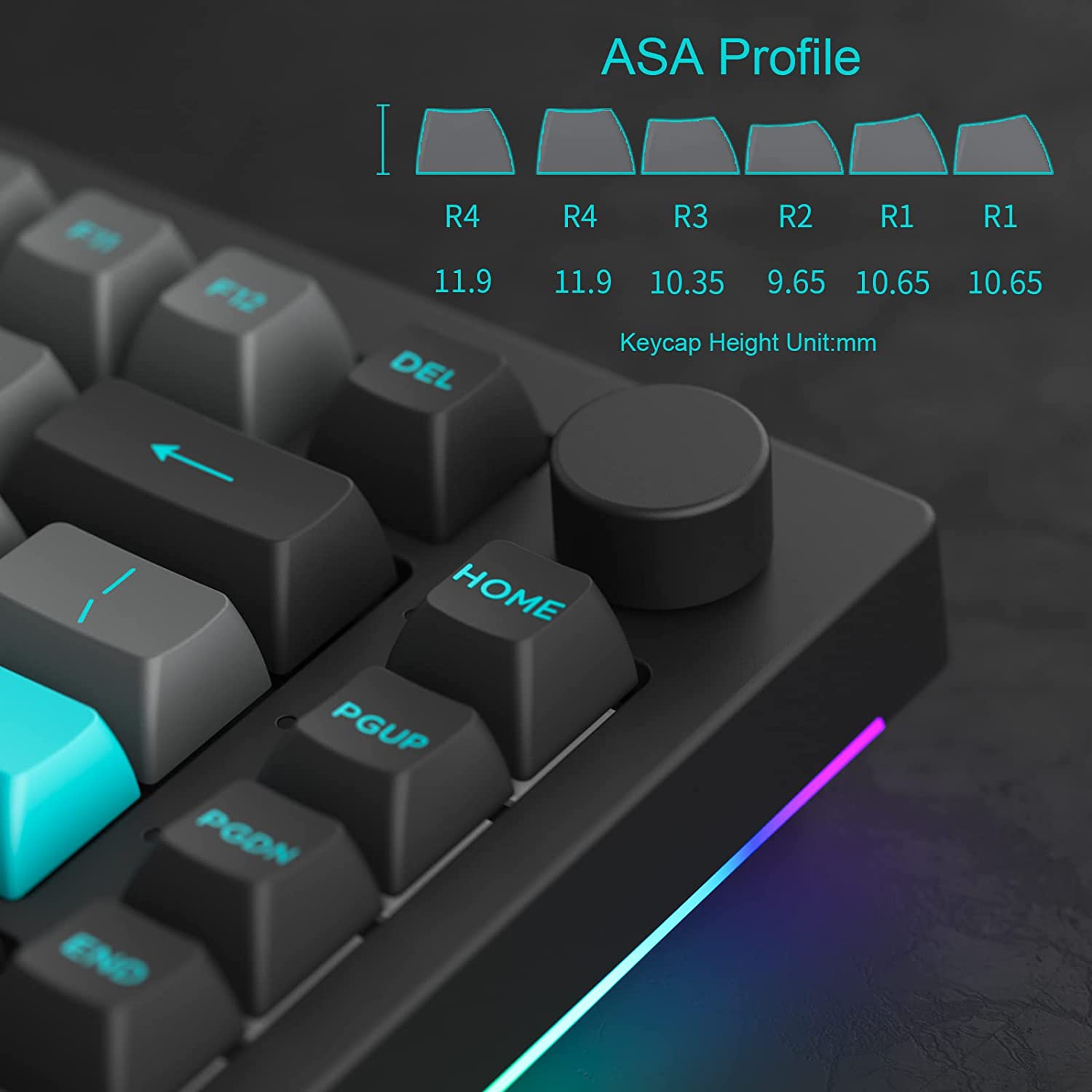 Bàn phím máy tính AKKO 5075B Plus Black & Cyan_Mới, hàng chính hãng