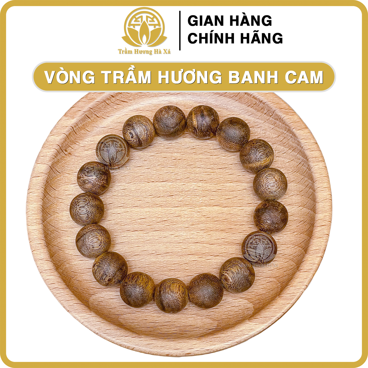 Vòng tay trầm hương banh Cam 12li 10gram cao cấp tự nhiên phong thủy may mắn tài lộc HÀ XÁ