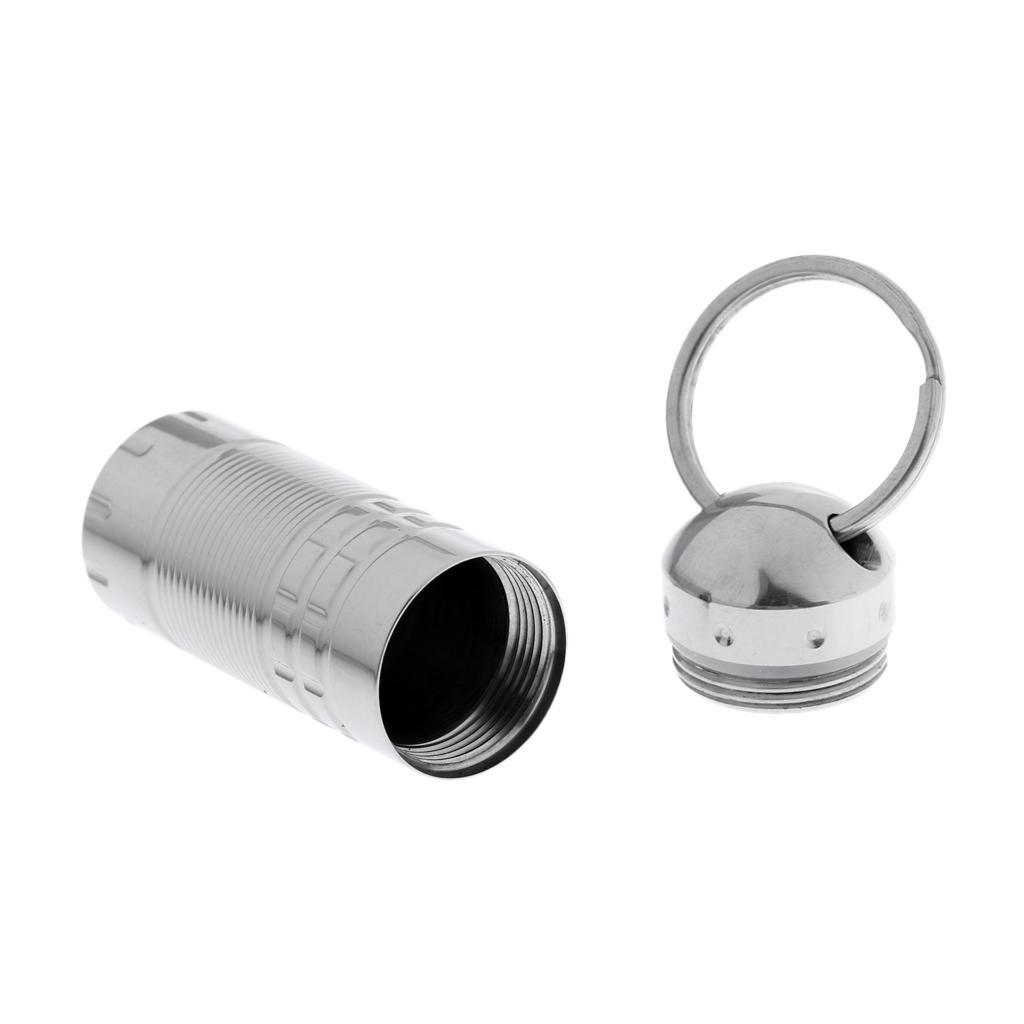 Outdoor Survival Waterproof Pill Bottle Container,55mm Titanium Dry Storage Box Airtight Case Camping