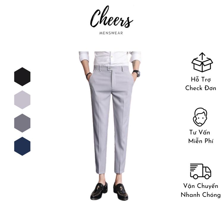 Quần Âu Nam Dài- Quần Tây Nam Cheers Chất vải Cao Cấp form Regular phù hợp dân văn phòng, học sinh, sinh viên