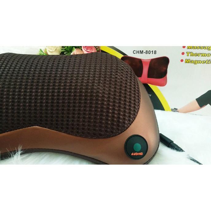 Gối massage Freeship mẫu gối massage hồng ngoại 8 bi đảo 2 chiều tiện lợi