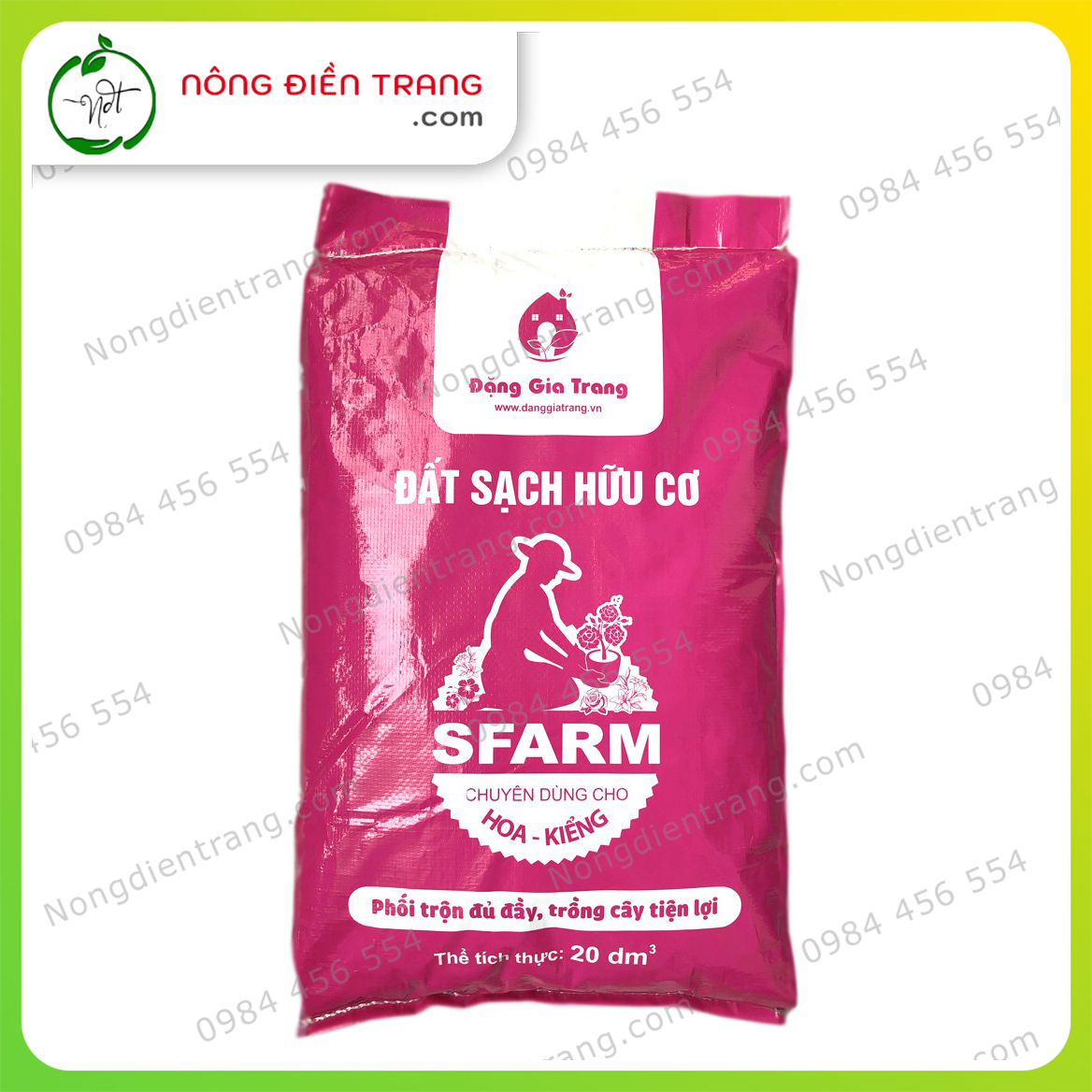 Đất Sạch Hữu Cơ SFARM Chuyên Dùng Cho Hoa Kiểng - Bao 20 dm3 - Giàu dinh dưỡng, sạch mầm bệnh VTNN Nông Điền Trang