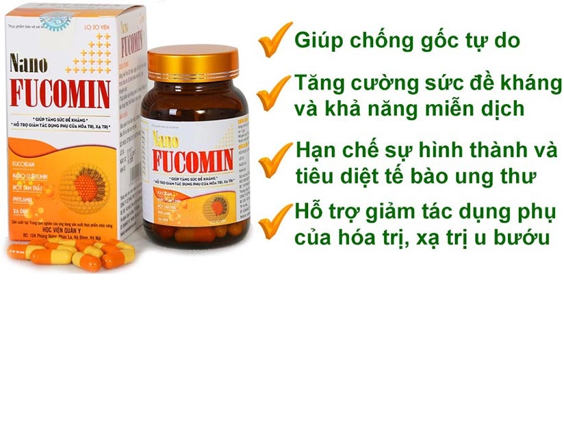 Combo 2 Thực phẩm chức năng hộp viên uống tăng đề kháng Giúp hỗ trợ chống gốc tự do Nano fucomin học viện quân y