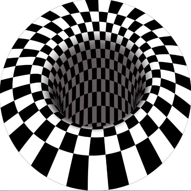 Thảm ảo ảo 3D, thảm khu vực chống trượt, thảm thảm màu đen và trắng （80cm）