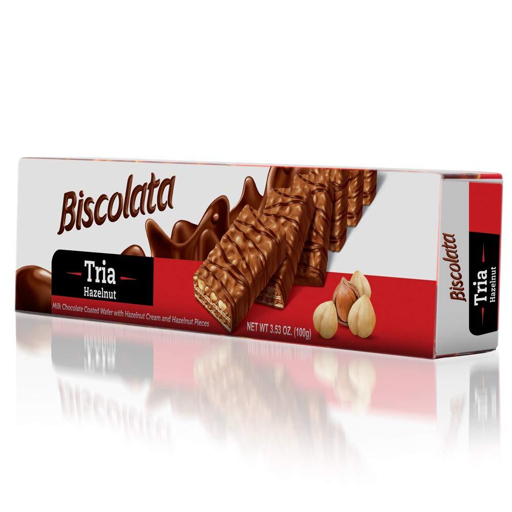 Bánh xốp kem hạt phỉ Biscolata Tria 100g