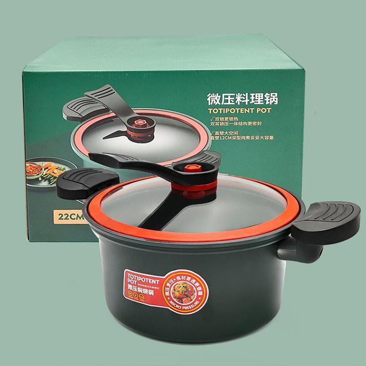 Nồi Áp Suất Đa Năng TOTIPOTENT POT Dung Tích 3.5L Sử Dụng Cho Mọi Loại Bếp, Có Vung Kính, Tay Cầm Cách Nhiệt