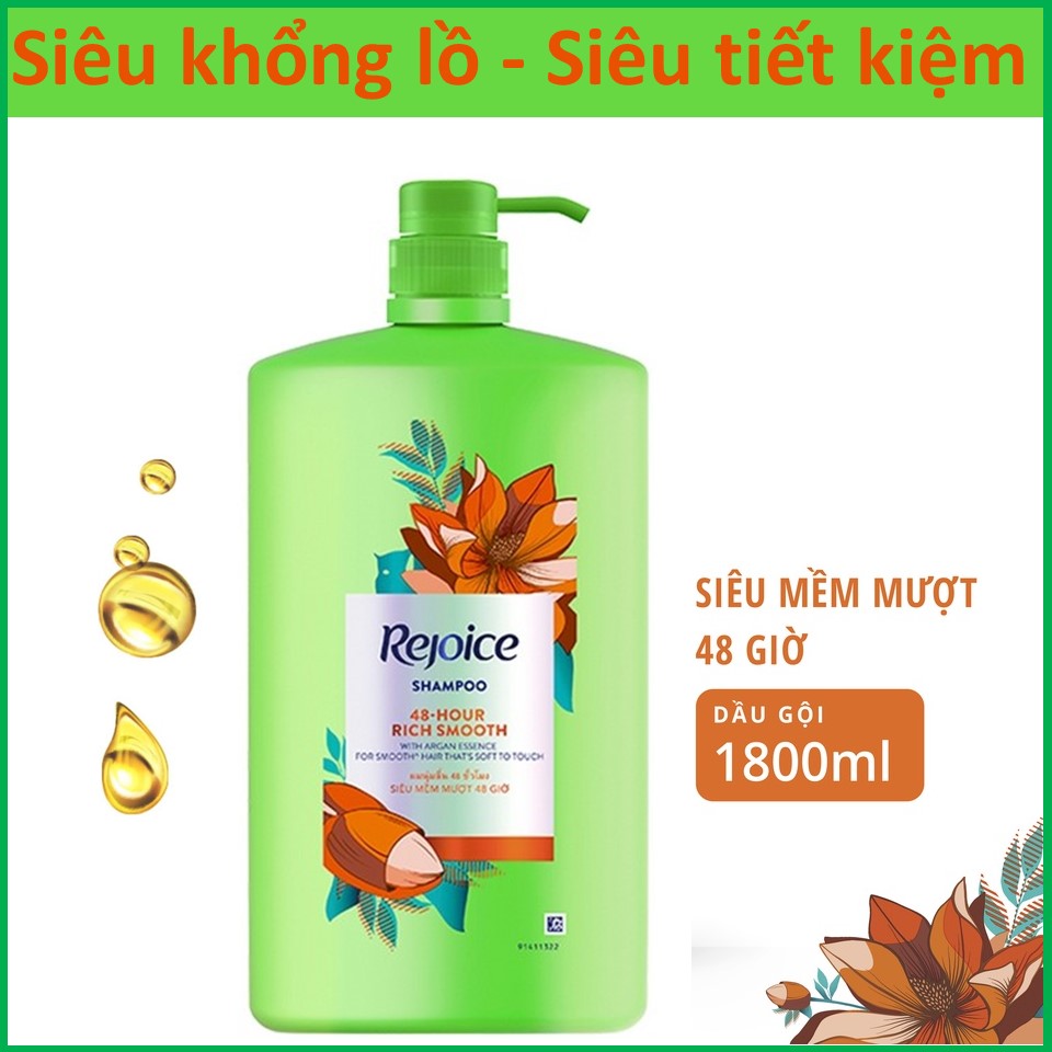 Dầu gội siêu to Rejoice Siêu mượt 1800ml tặng kèm 20 hộp lam London