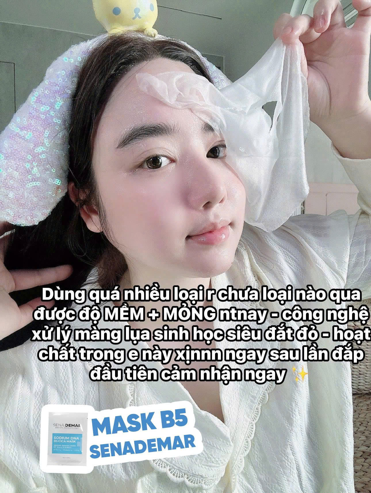 Combo 5-10-20-30-50 miếng Mặt nạ Senademar Sodium DNA B5 mask 25ml hạn 2029 Hàn Quốc cấp ẩm dưỡng trắng phục hồi