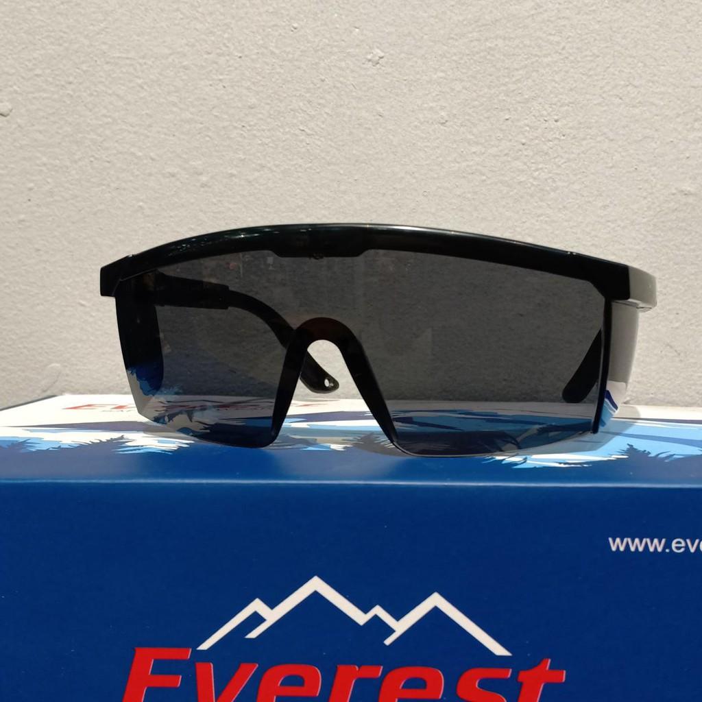 T- Kính bảo hộ lao động Everest EV105 đen - Mắt kính chống bụi, đọng hơi nước trầy xước, tia UV