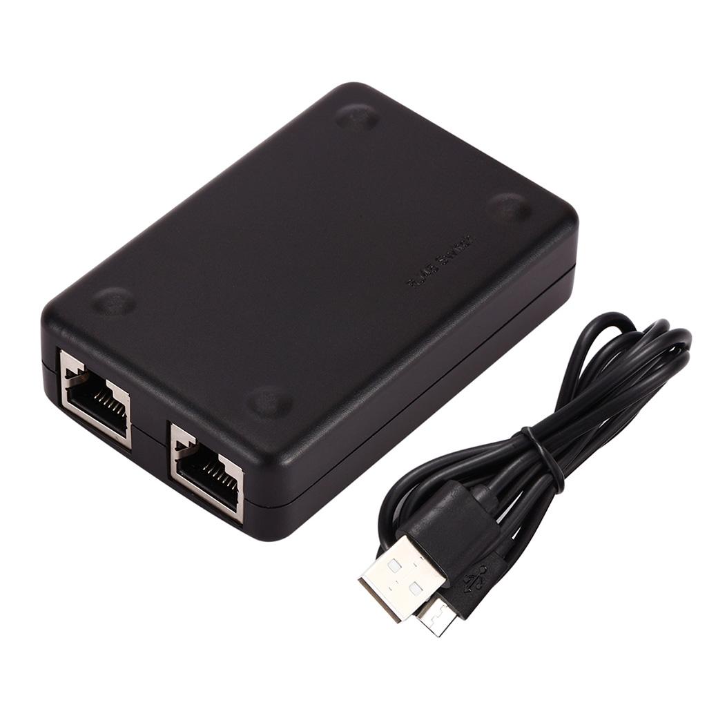 2In1 Out RJ45 Network Switch Box Ethernet Internet Adapter Hub Splitter For Computer Black