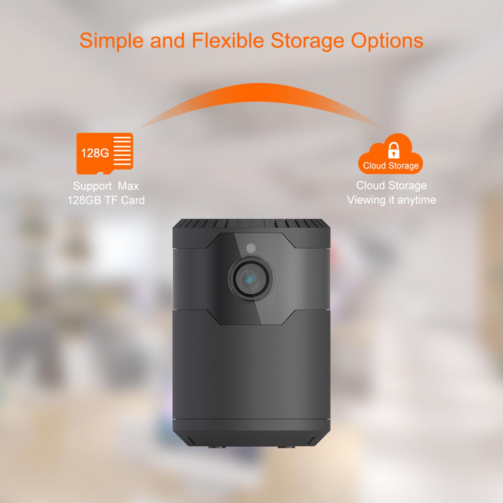 Mini WiFi Camera Security Camera LED Night Vision Motion-Tracking 1200mAh