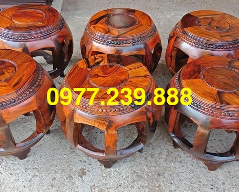 Đôn trống gỗ trắc lào cao 35cm