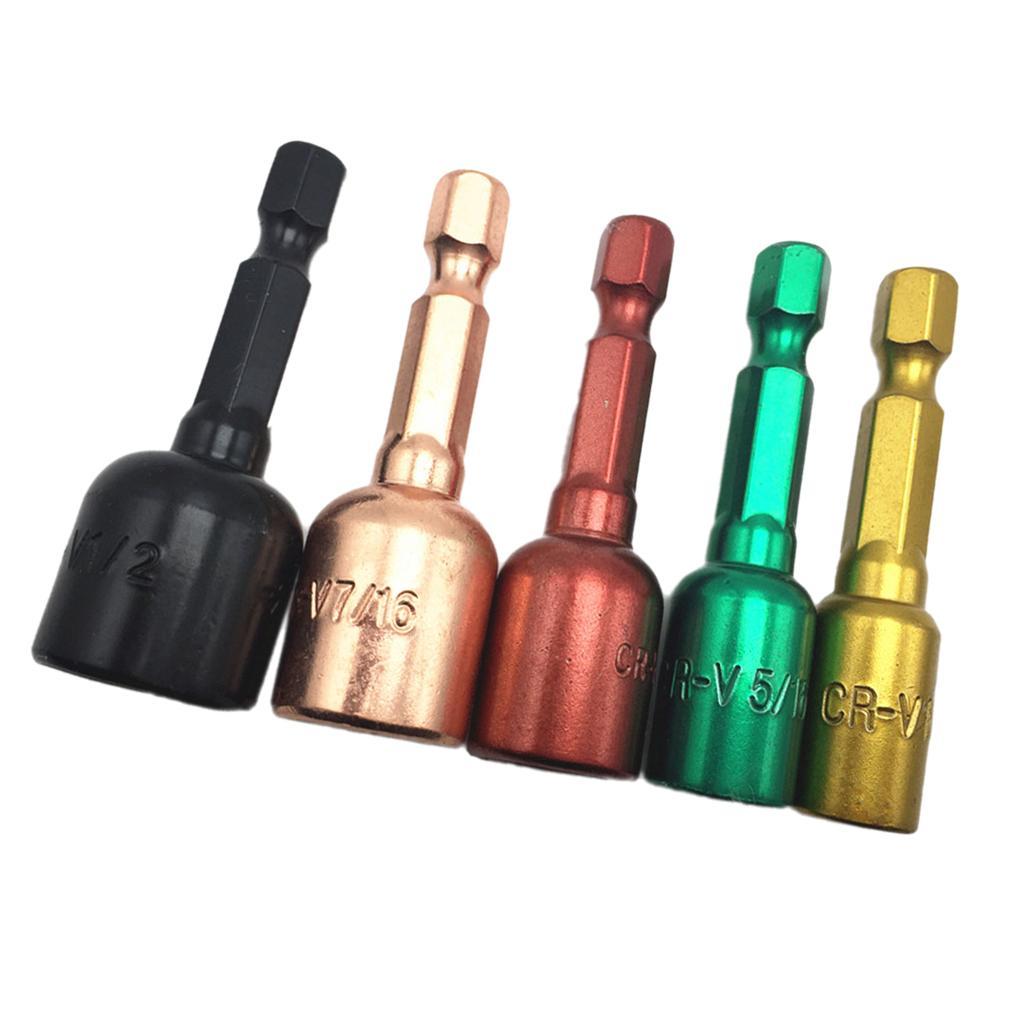 Set of 5 Hex Socket Wrench Nut Bit Set