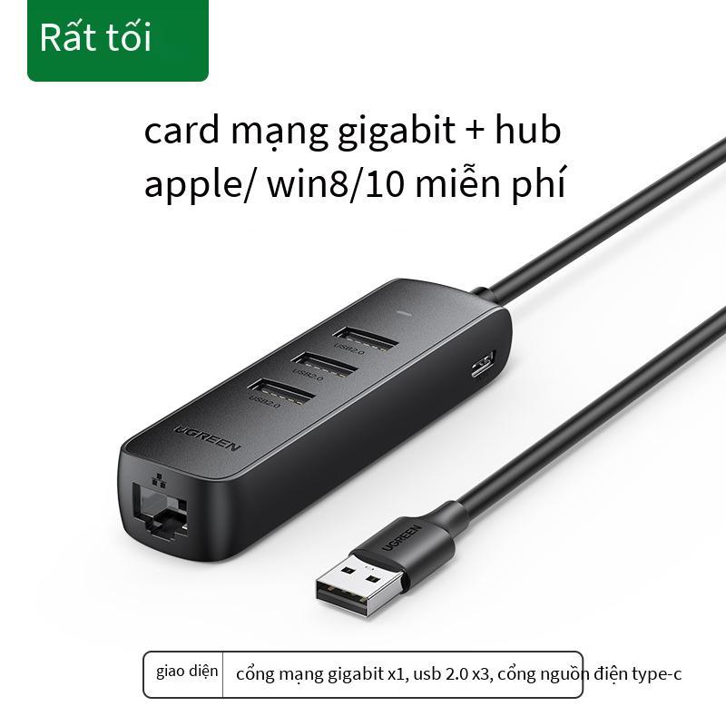 Phong cách mới nhất màu xanh lá cây liên kết usb đến cổng mạng bộ chuyển đổi cáp mạng chia dòng mở rộng có dây ổ cắm chuyển Ethernet card mạng bên ngoài rj45