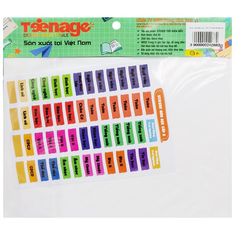 Sticker Thời Khoá Biểu Cấp 2 Capybara - Thay Đổi Môn Học A5 - Teenage TKB-10