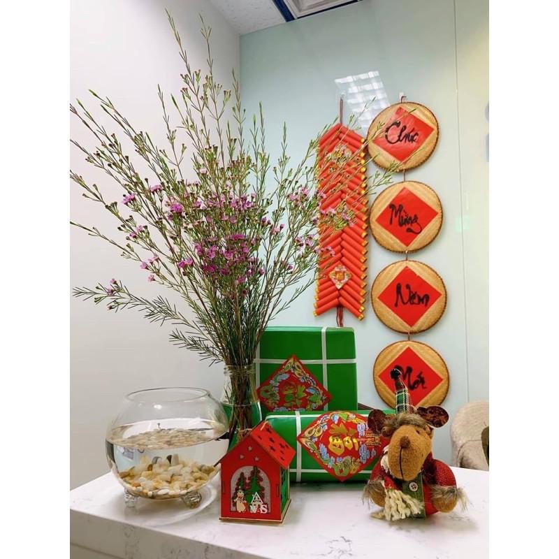 Combo 4 mẹt tre "Chúc Mừng Năm Mới" treo cửa trang trí Tết 2021 đường kính 30cm