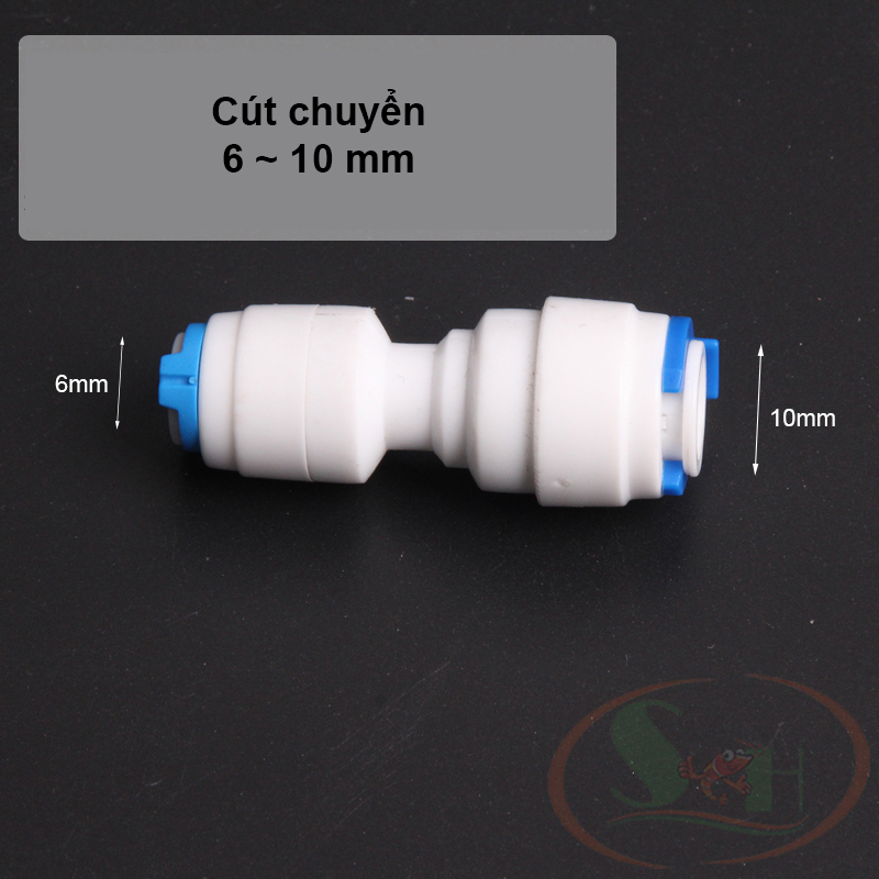 Van khớp co nối chuyển ống dây RO 6, 10 mm máy lọc nước RO