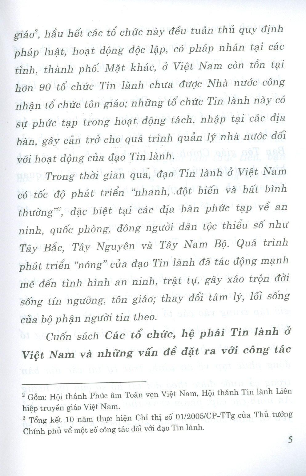 Các Tổ Chức, Hệ Phái Tin Lành Ở Việt Nam Và Những Vấn Đề Đặt Ra Với Công Tác An Ninh