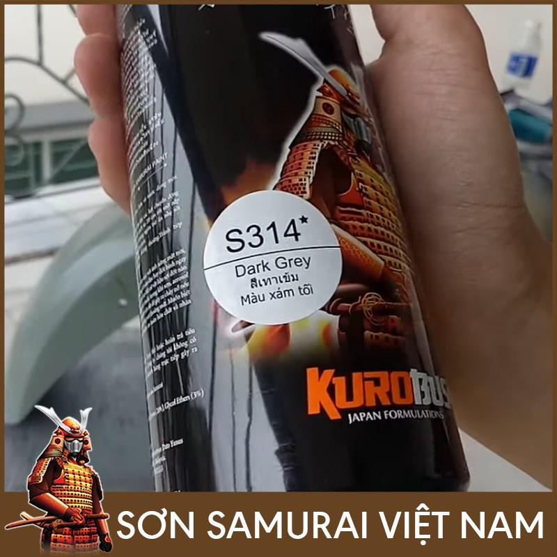 COMBO Sơn Samurai màu xám đậm S314 gồm 3 chai đủ quy trình độ bền cao, đẹp (Lót  – màu S314 - Bóng )
