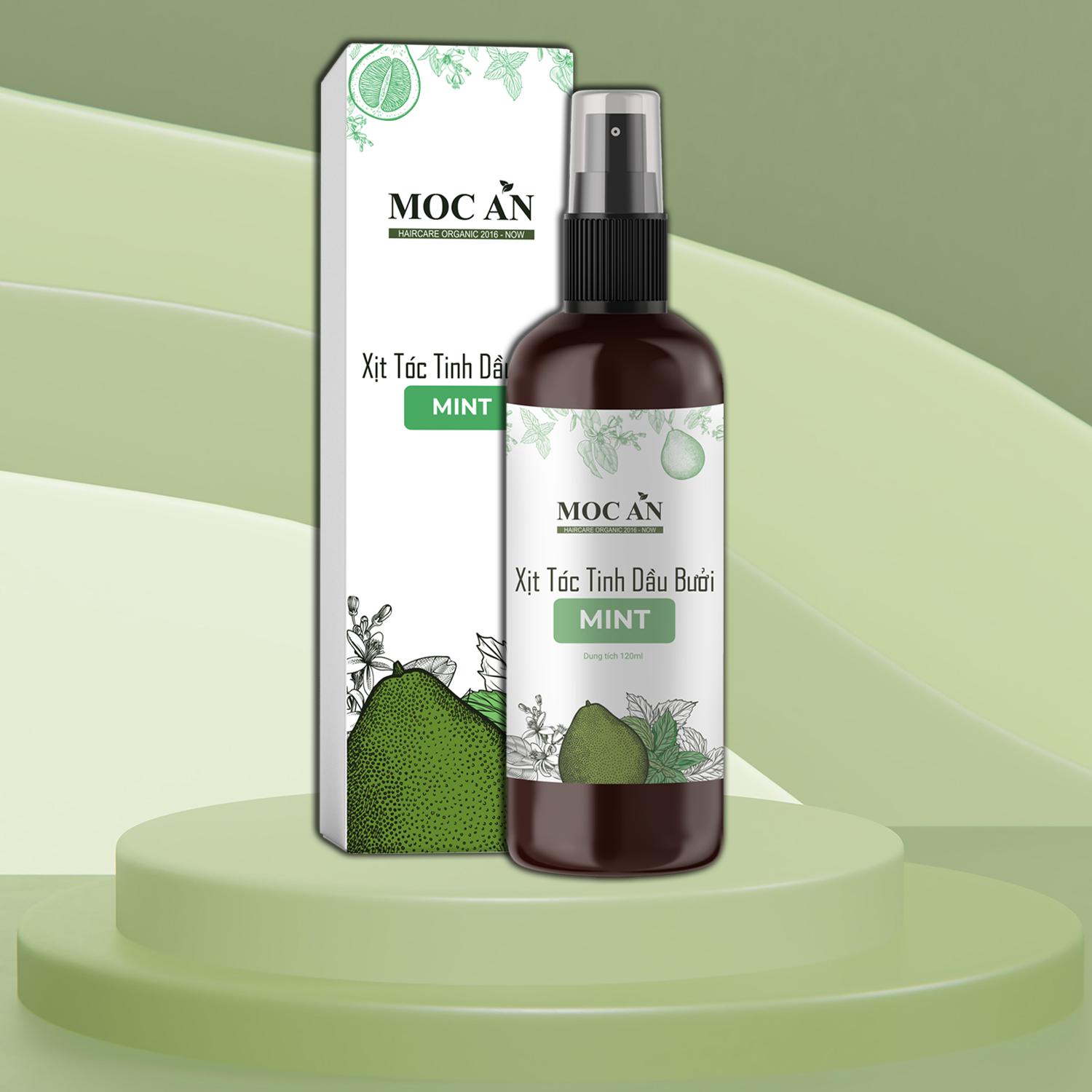 Xịt Kích Mọc Tóc Tinh Dầu Bưởi Bạc Hà ( Mint ) 120ml Mộc Ân Haircare hỗ trợ giảm rụng, kiềm dầu da đầu