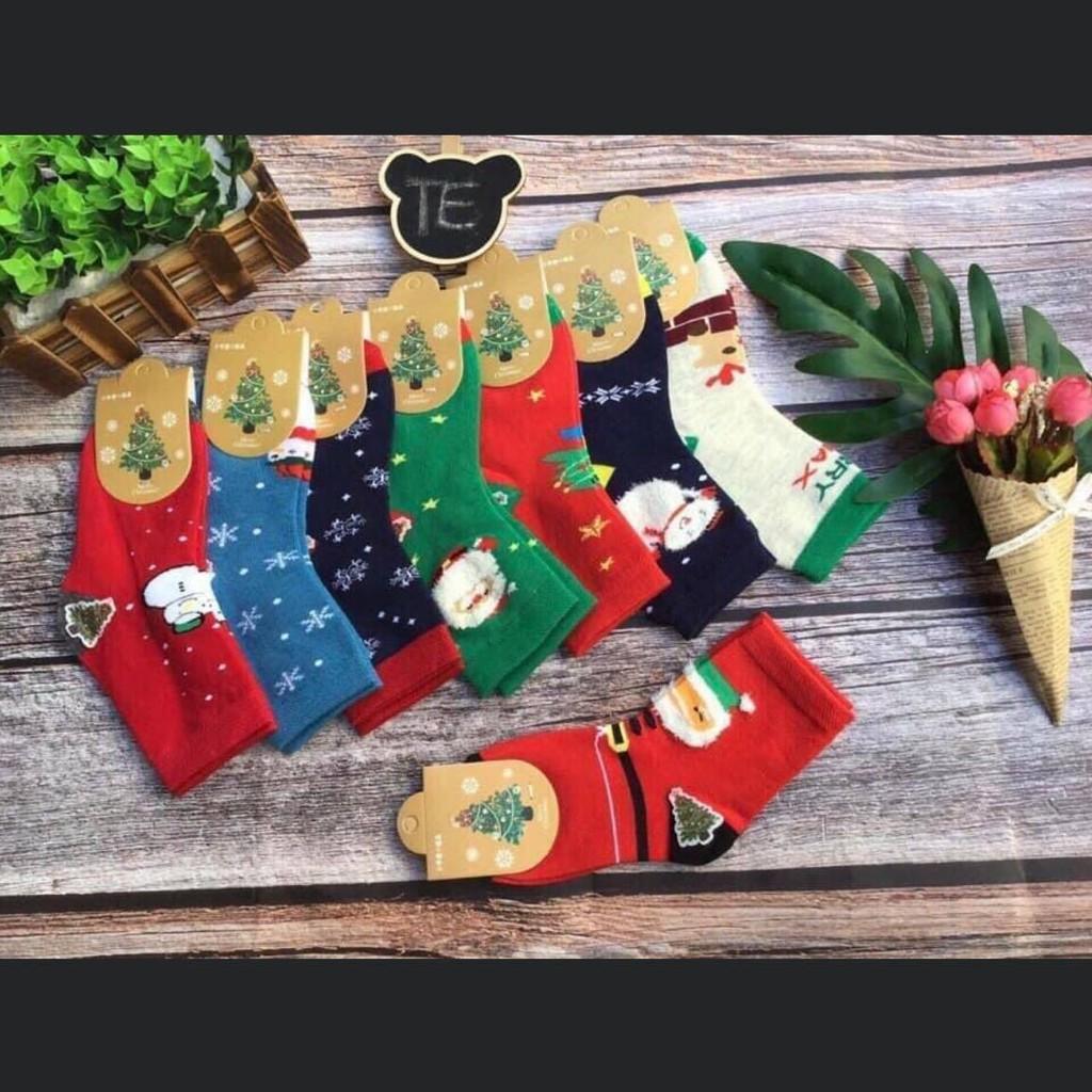 LỐ 10 ĐÔI TẤT NOEL CHẤT THUN DÀY ĐẸP CHO BÉ
