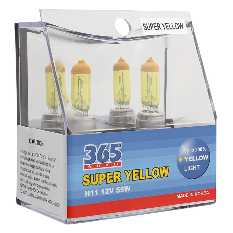 Bộ 2 Bóng Đèn Phá Sương 365-Auto H11 Super Yellow - Vàng