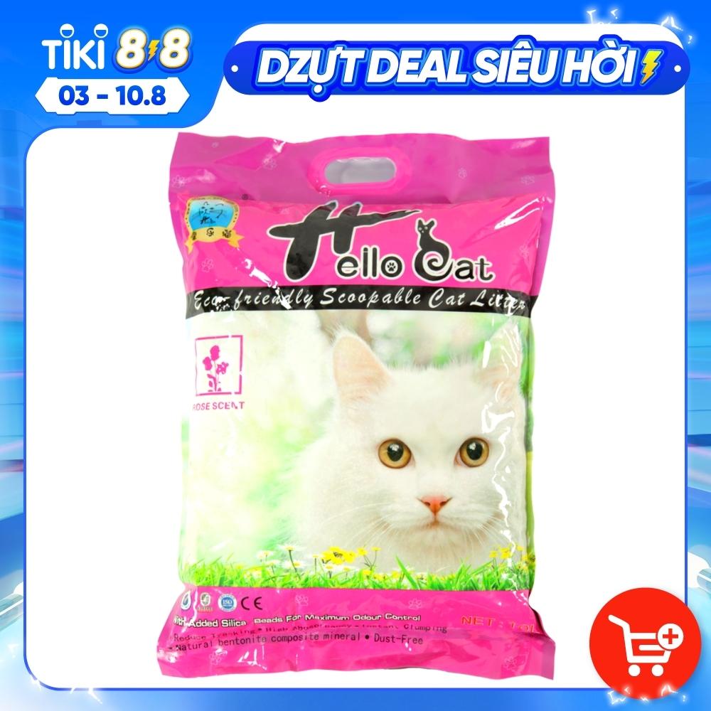 Cát Vệ Sinh Cho Mèo Hương Hoa Hồng - Hello Cat 10 Lít