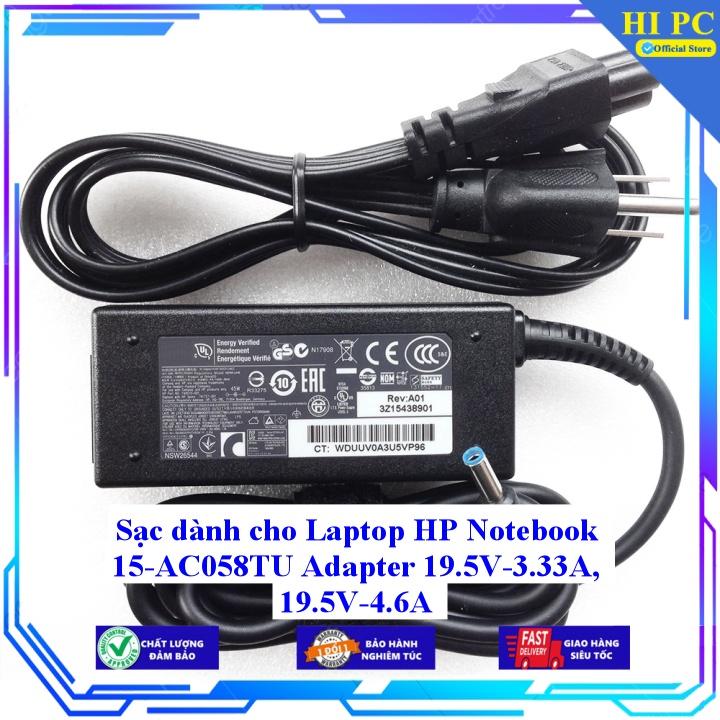 Sạc dành cho Laptop HP Notebook 15-AC058TU Adapter 19.5V-3.33A 19.5V-4.6A - Kèm Dây nguồn - Hàng Nhập Khẩu