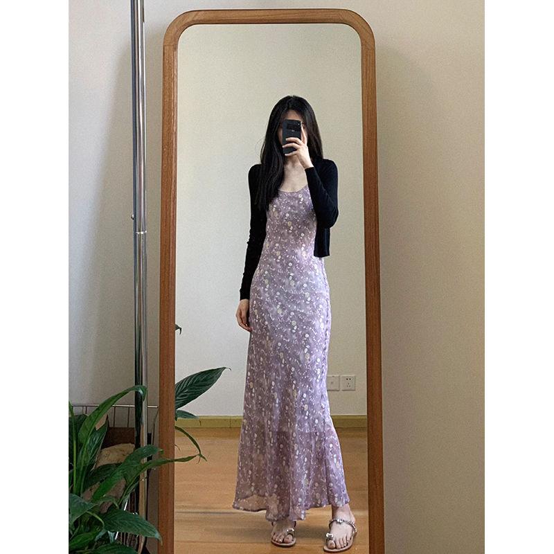 CHENGRUI Phù hợp với phụ nữ 2023 Mùa hè Pure Desire Wind Chipped Sling Dress