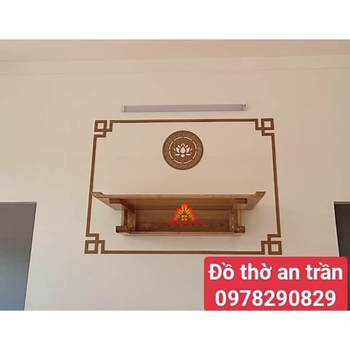 Bàn thờ treo gỗ sồi ngang 61 cm kèm chắn khói (Bàn thờ phật, bàn thờ trung cư kiểu dáng đẹp)