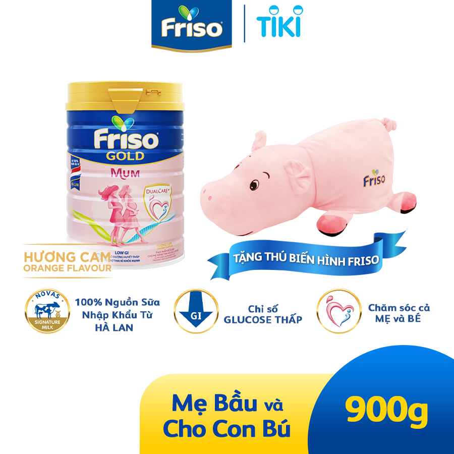 Sữa Bột Friso mum Gold Hương Cam (900g) -Tặng thú biến hình Friso