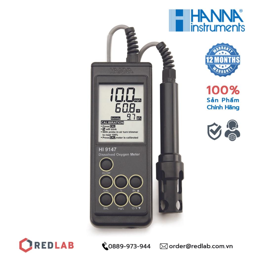 Máy Đo Oxy Hòa Tan/Nhiệt Độ Trực Tiếp - Ứng dụng trong Thủy Sản Hanna HI9147-04, bảo hành 12 tháng