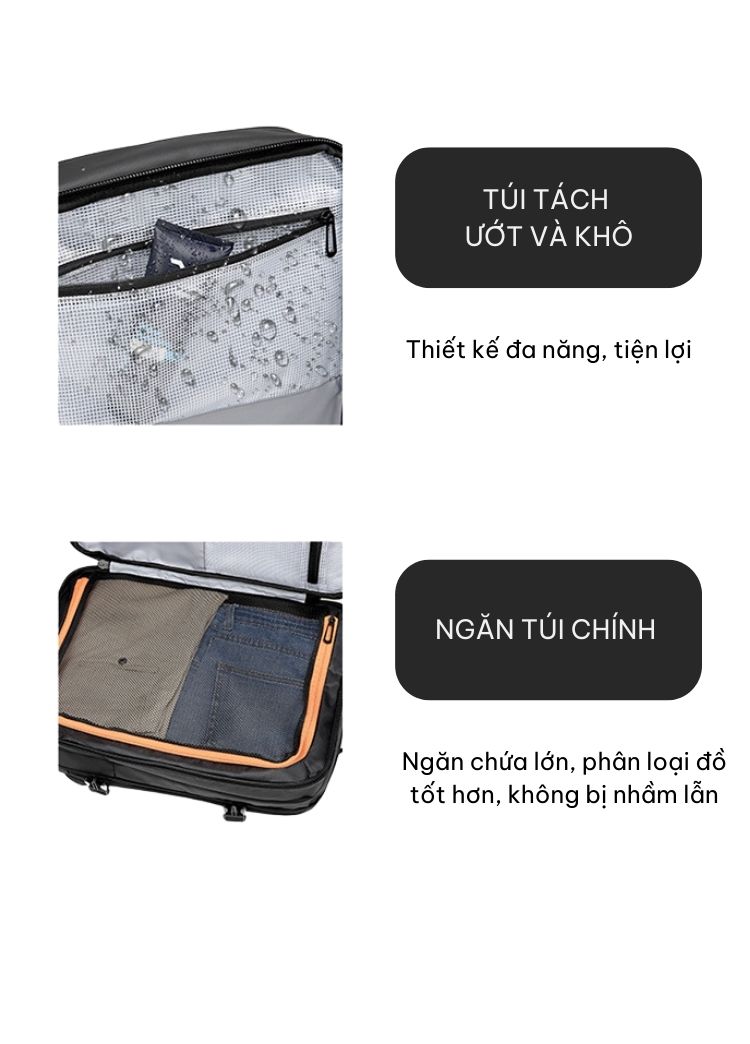 Balo Du Lịch Outwalk Raven Balo Phượt Loại Lớn Chống Nước Chống Sốc Chất Liệu Da Bò Cao Cấp GLB1119