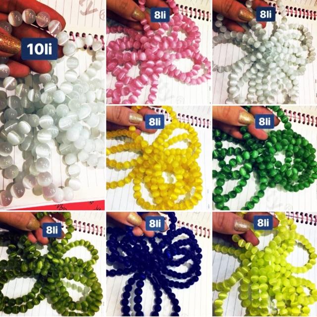 Sỉ 10 vòng tay đá mắt mèo 8 li