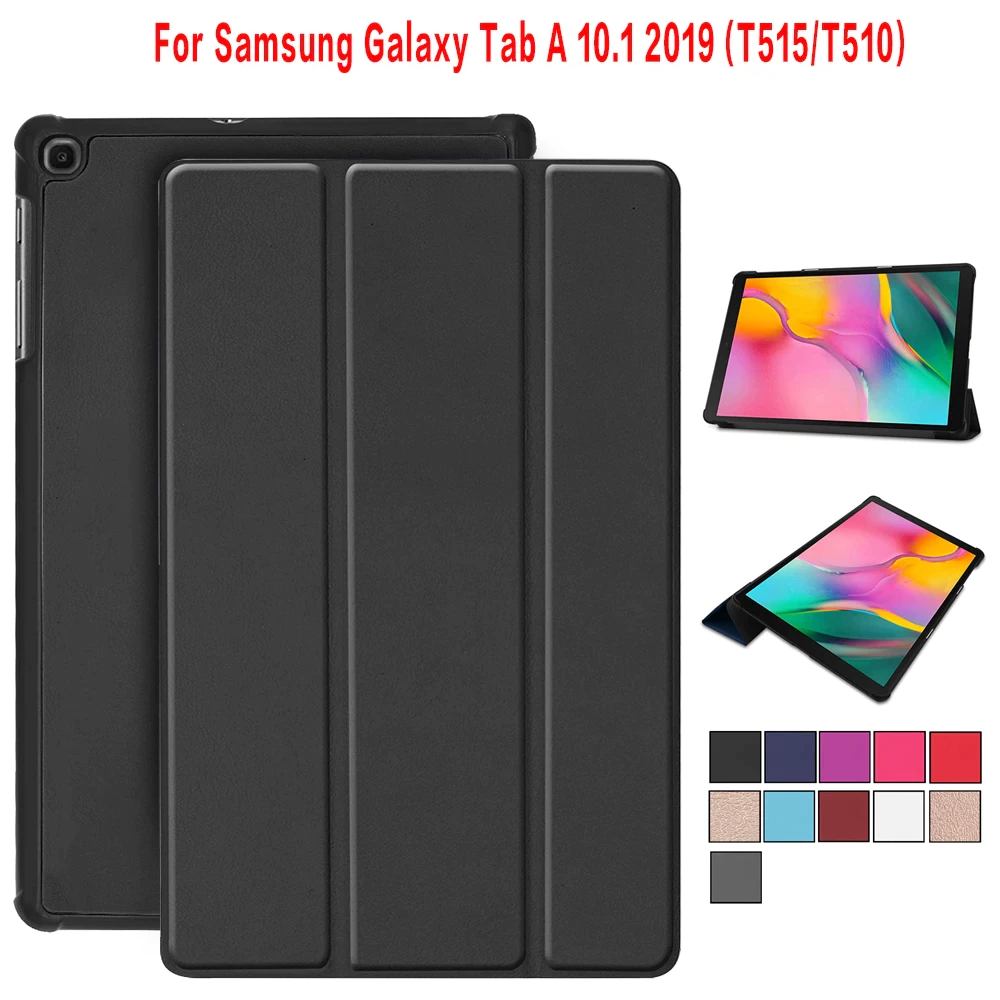 Bao da chống sốc cho Samsung Galaxy Tab A 10.1 inch 2019 T515 / T510 thiết kế siêu mỏng hỗ trợ Smartsleep, gập nhiều tư thế, mặt da siêu mịn
