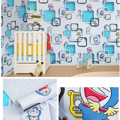 DECAL GIẤY DÁN TƯỜNG HÌNH MÈO MÁY KEO SẴN KHỔ 10M X 45CM GDT_5364